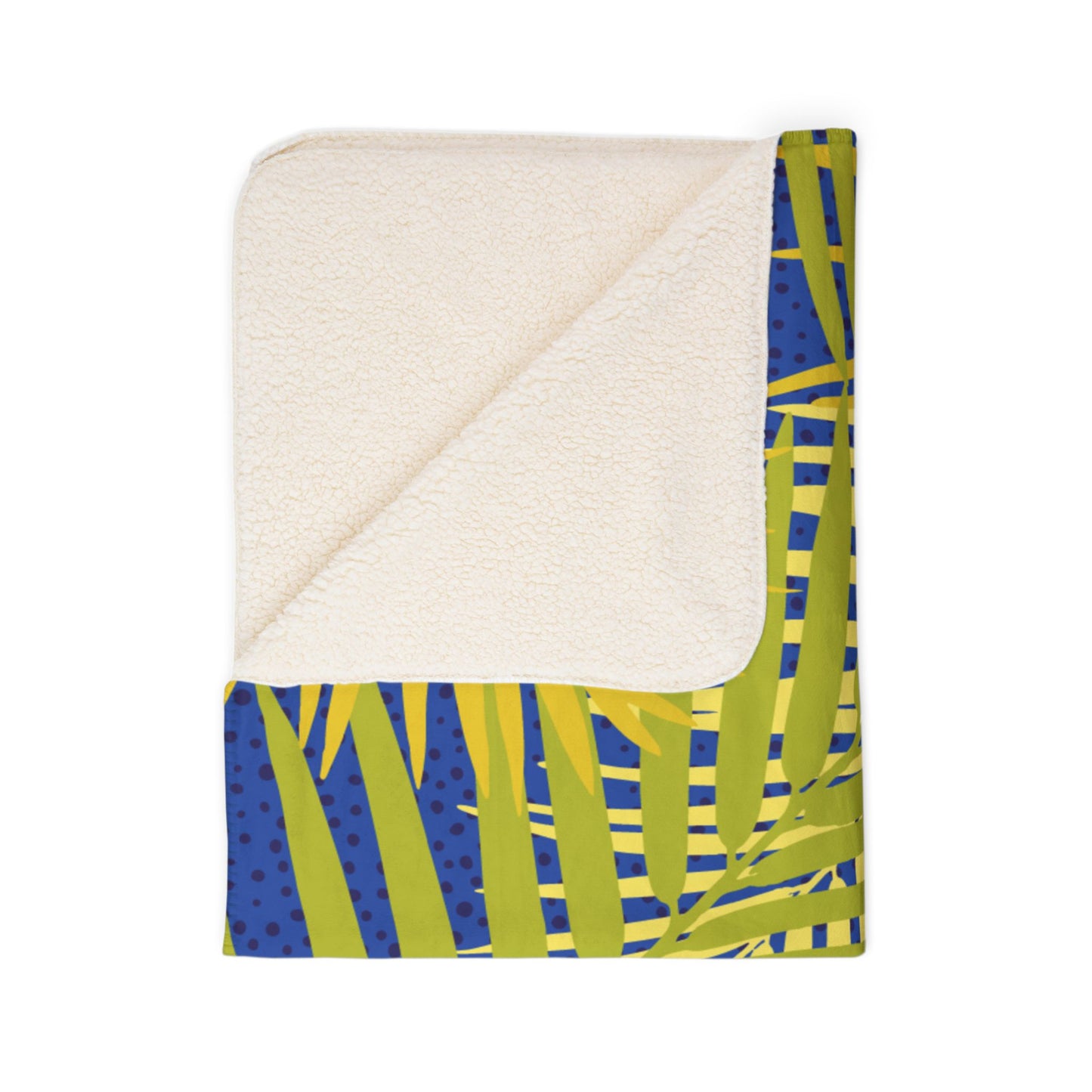 Tropical Fleece Sherpa Blanket - Cozy Living Room Decor, Beach-Inspired Gift, Summer Vibes, Relaxation Essential, Indoor/Outdoor Use