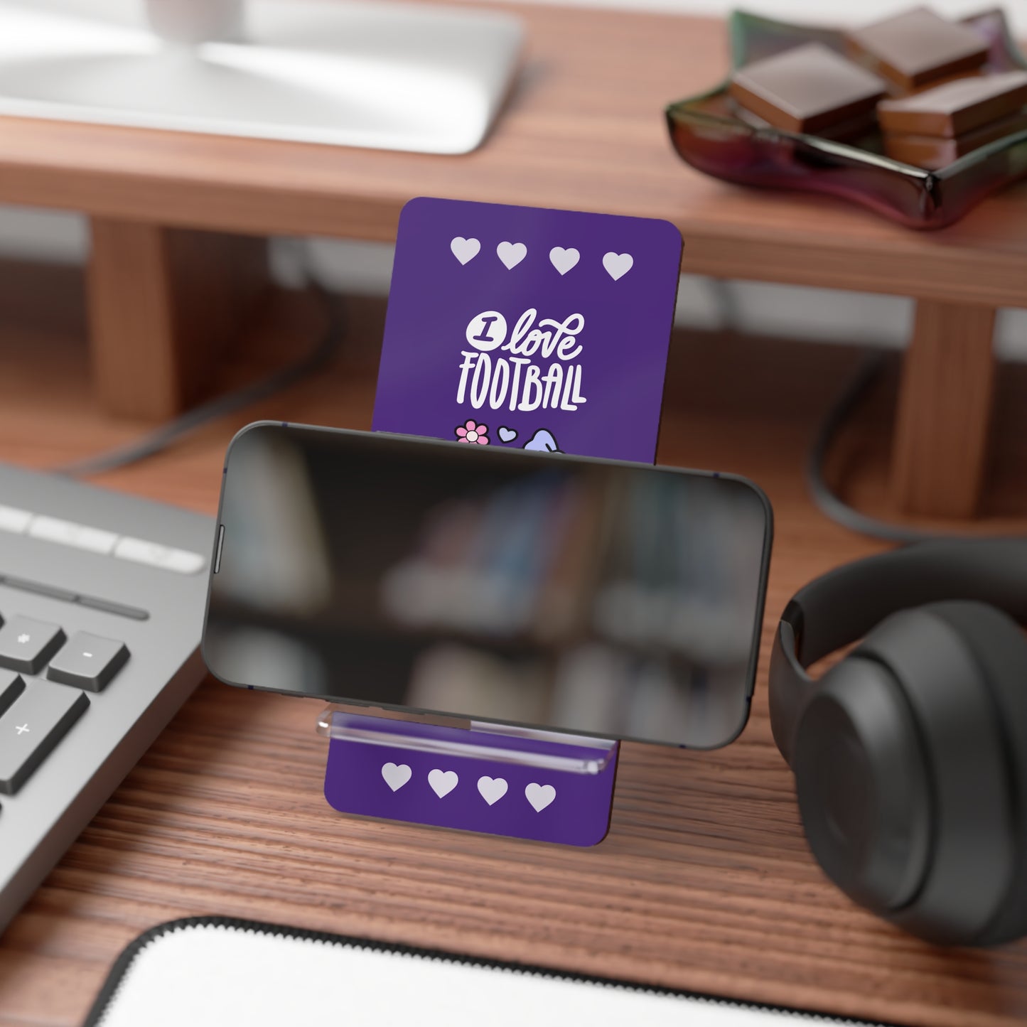 Football Lover's Phone Stand - Cute Desk Accessory, Sports Decor, Gift for Gamers, College Fans, Super Bowl Party Favor