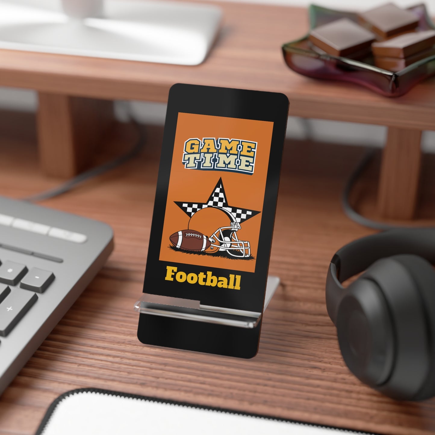 Portable Smartphone Stand - Game Day Decor, Mobile Holder, Office Accessory, Football Fan Gear, Gift for Sports Lovers
