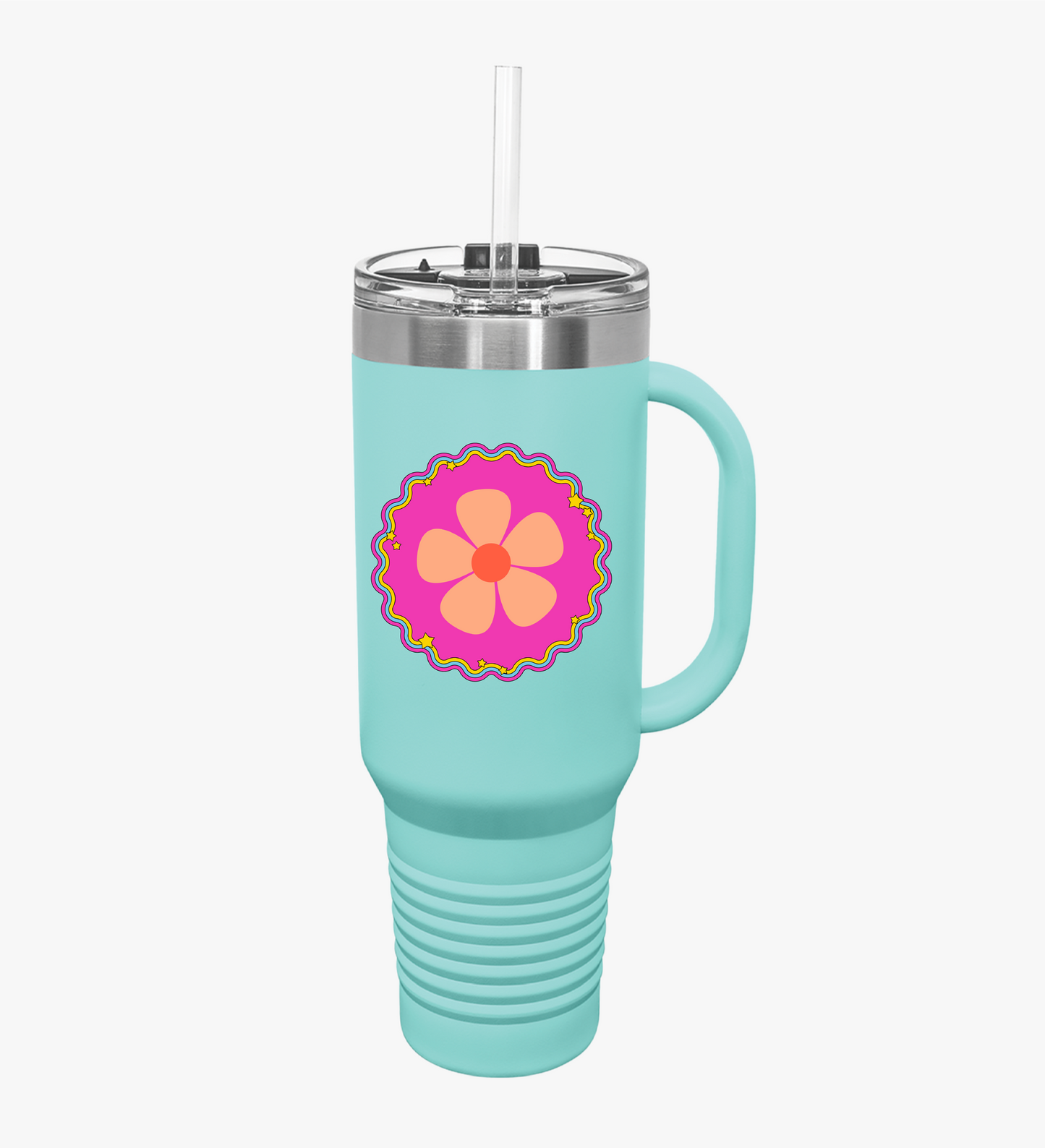 Flower Theme - Insulated Travel Mug, 40oz
