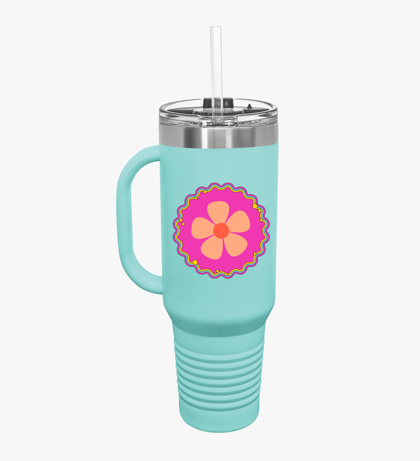 Flower Theme - Insulated Travel Mug, 40oz