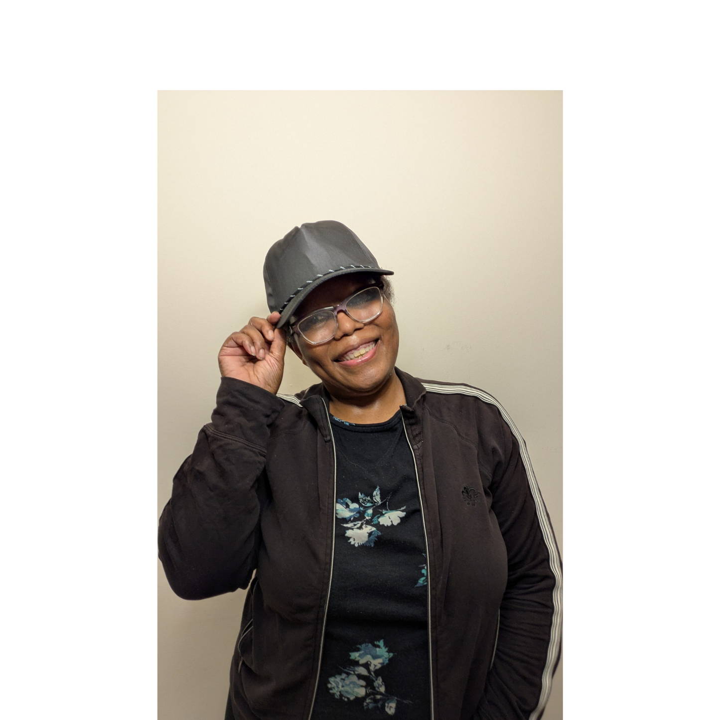 Black Baseball Cap - with Rope trim - Spring/Summer