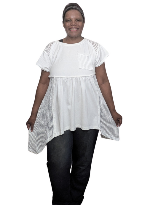 White T-Shirt Tunic for Women