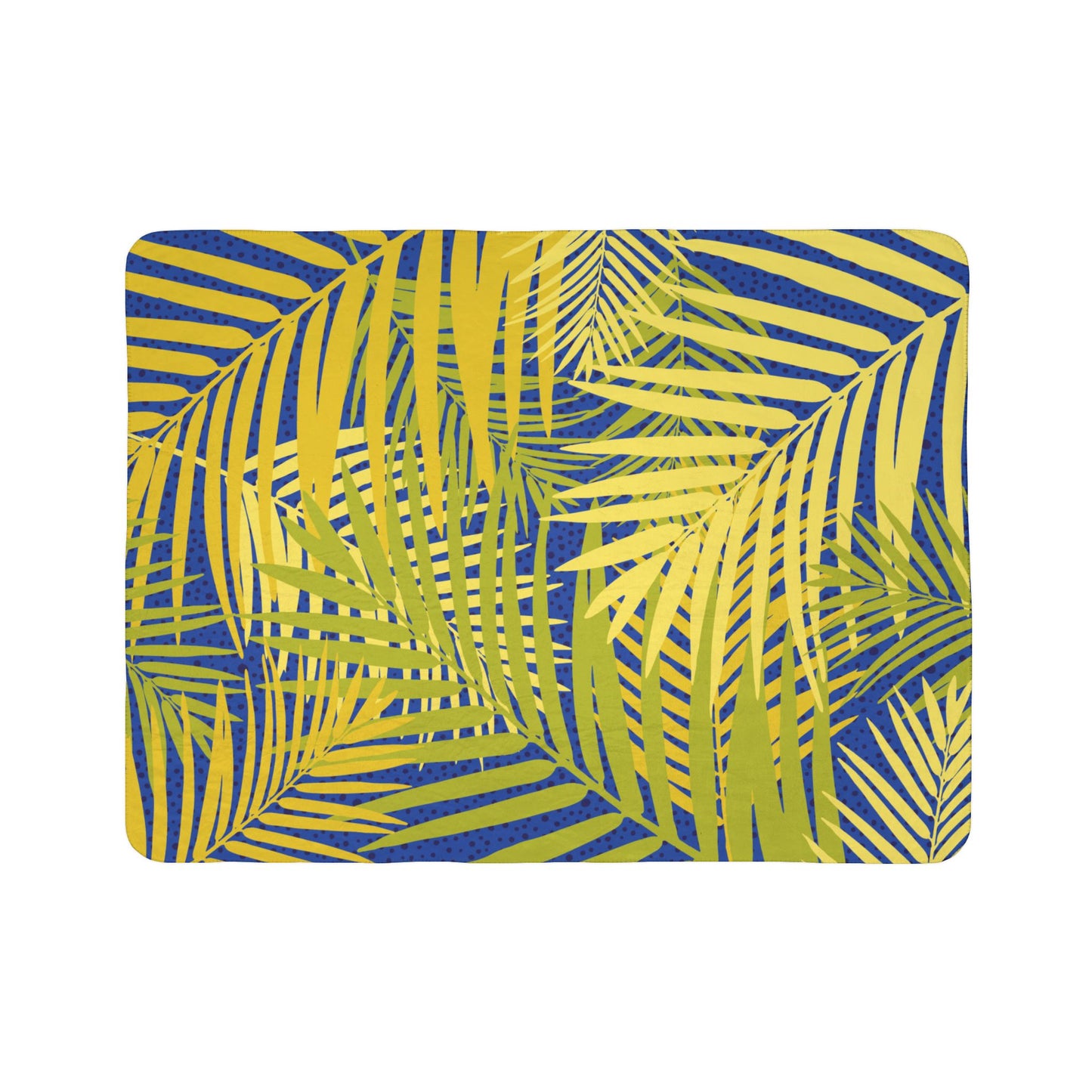 Tropical Fleece Sherpa Blanket - Cozy Living Room Decor, Beach-Inspired Gift, Summer Vibes, Relaxation Essential, Indoor/Outdoor Use