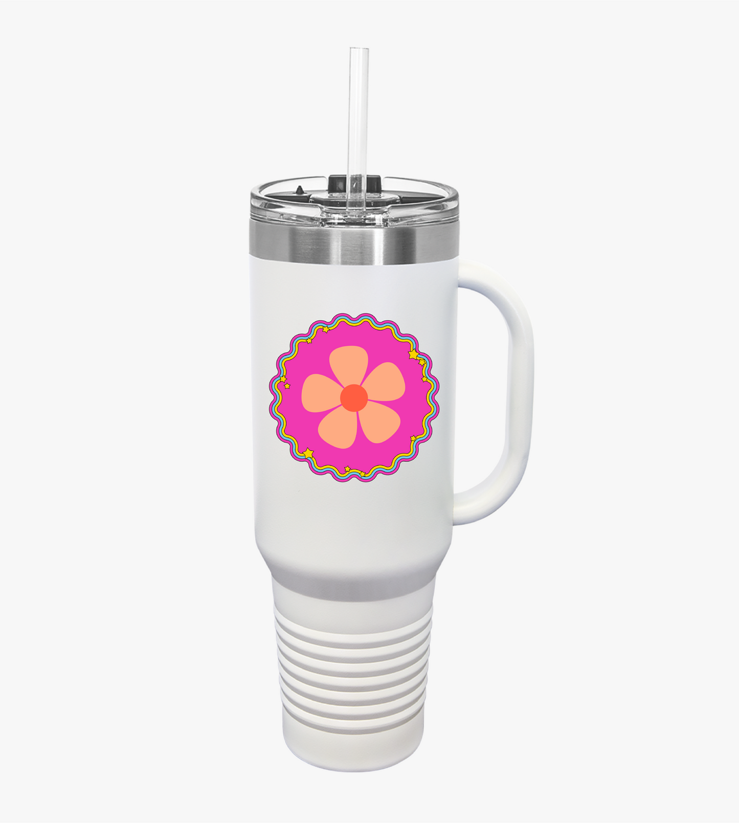 Flower Theme - Insulated Travel Mug, 40oz