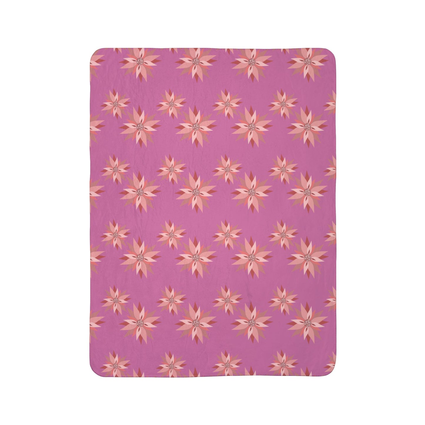 Cozy Floral Fleece Sherpa Blanket, Soft Throw for Home Décor, Gift for Housewarming, Relaxation, Travel, Kids' Room Decor