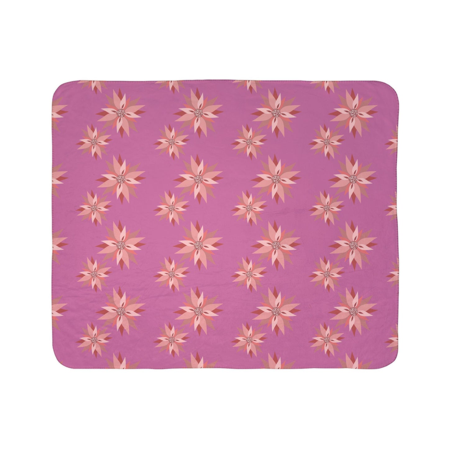 Cozy Floral Fleece Sherpa Blanket, Soft Throw for Home Décor, Gift for Housewarming, Relaxation, Travel, Kids' Room Decor