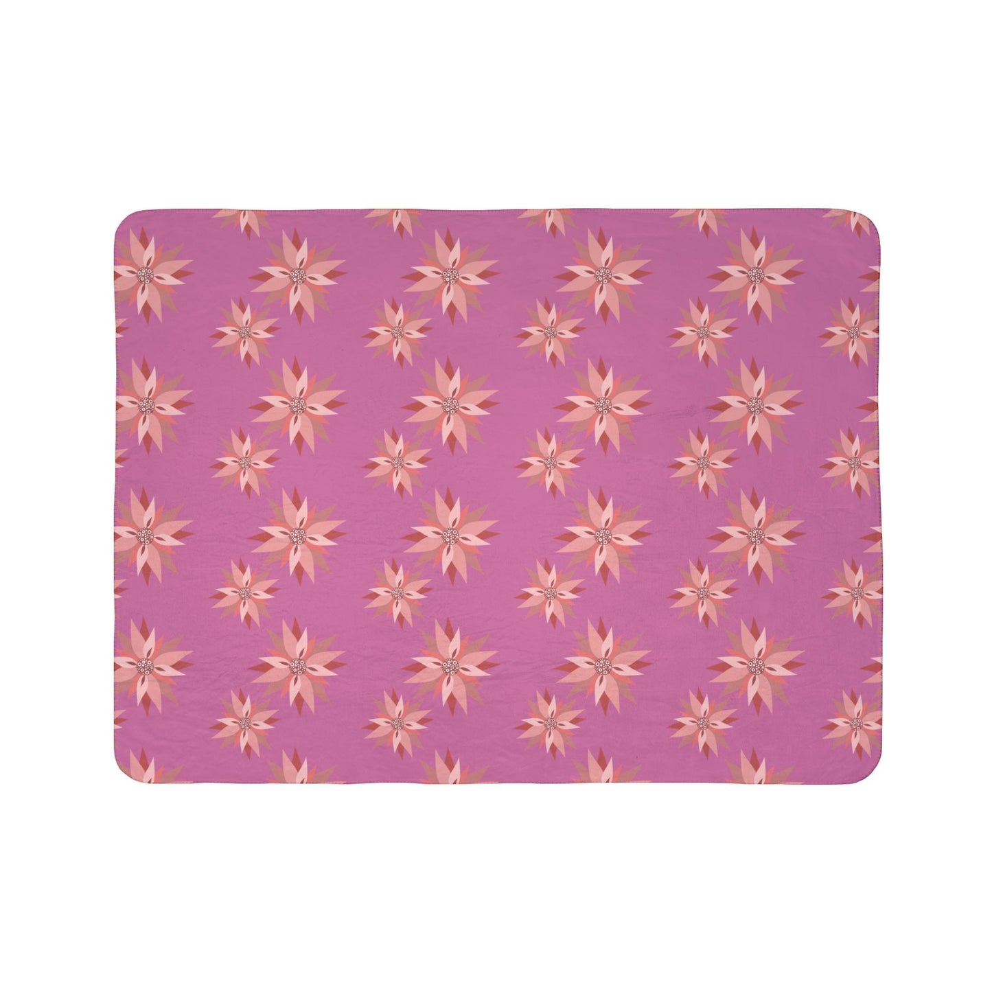 Cozy Floral Fleece Sherpa Blanket, Soft Throw for Home Décor, Gift for Housewarming, Relaxation, Travel, Kids' Room Decor