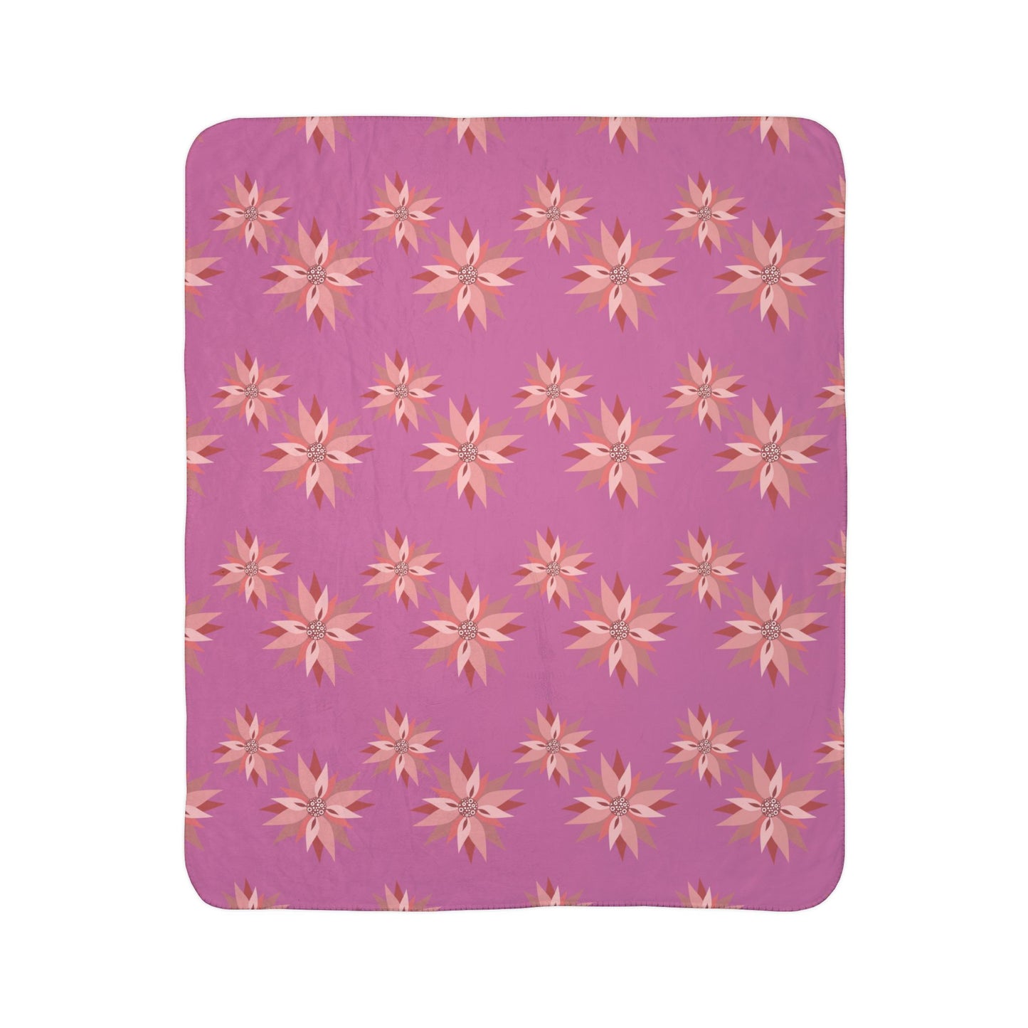 Cozy Floral Fleece Sherpa Blanket, Soft Throw for Home Décor, Gift for Housewarming, Relaxation, Travel, Kids' Room Decor