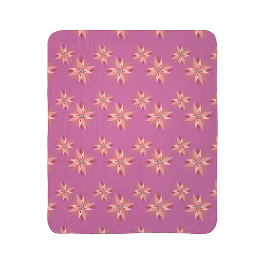 Cozy Floral Fleece Sherpa Blanket, Soft Throw for Home Décor, Gift for Housewarming, Relaxation, Travel, Kids' Room Decor