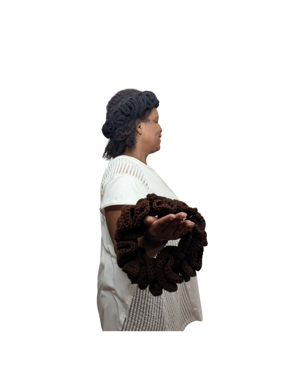 Crochet Headband with Ruffles