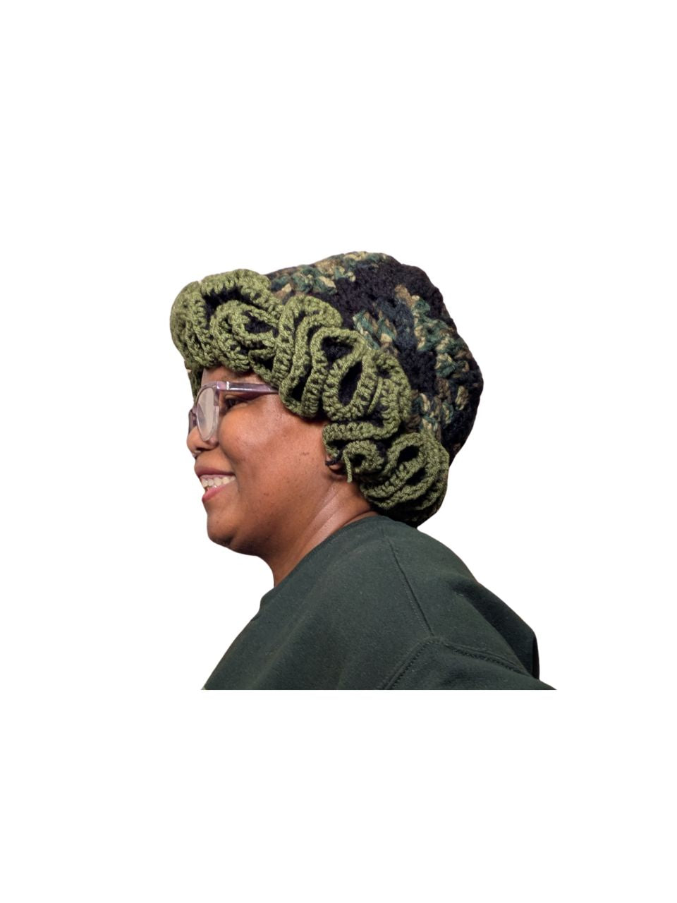 Crochet Granny Square Bucket Hat with Ruffles