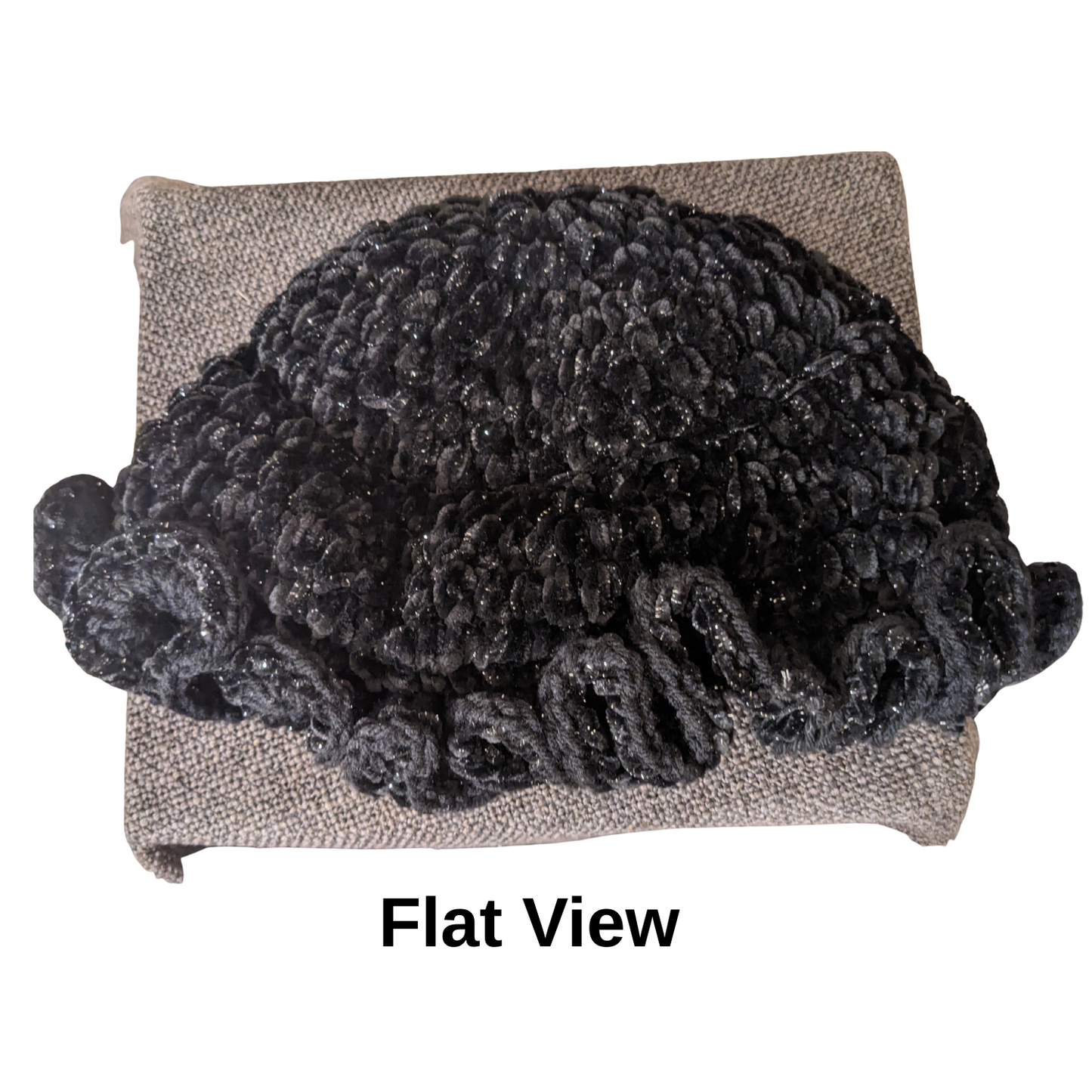 Crochet Velvety Glam Winter Hat with Ruffles