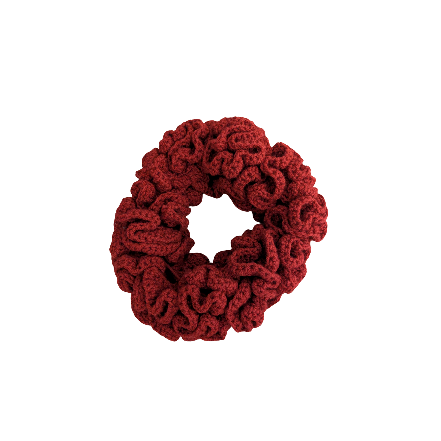 Crochet Ruffle Headband-Big Bold Red