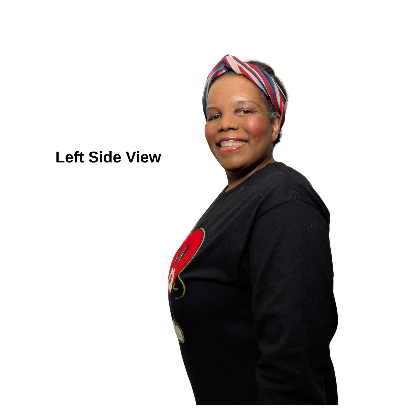 Long Sleeve Heavy Cotton Black T-Shirt with Heart Chenille Patch