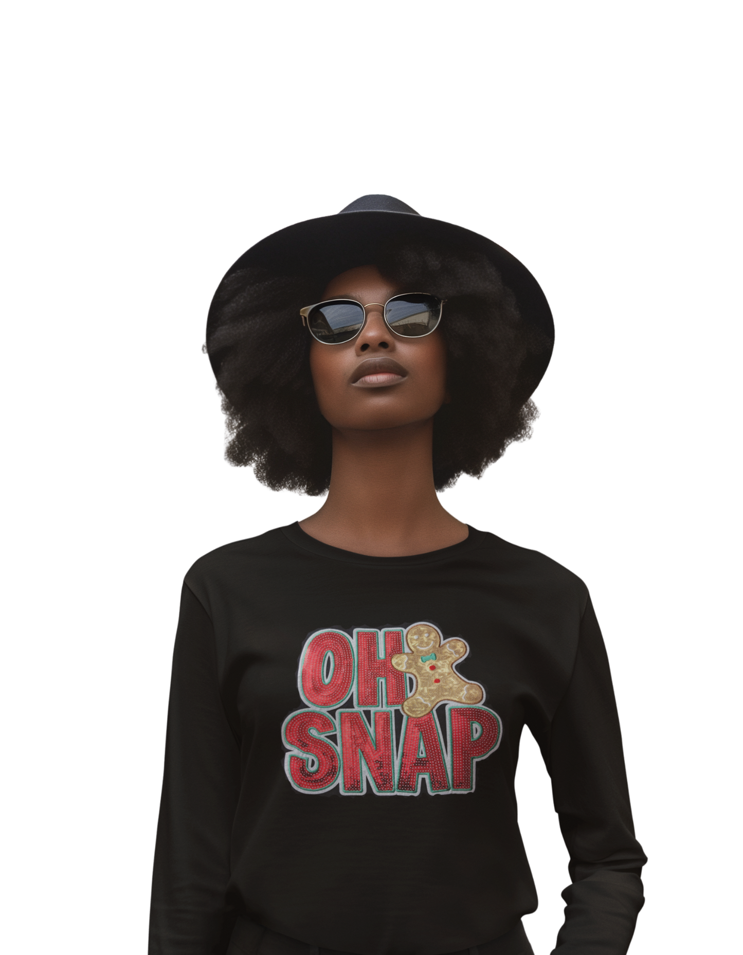 Christmas Long Sleeve T Shirt -  Oh Snap Ginger Bread Cookie