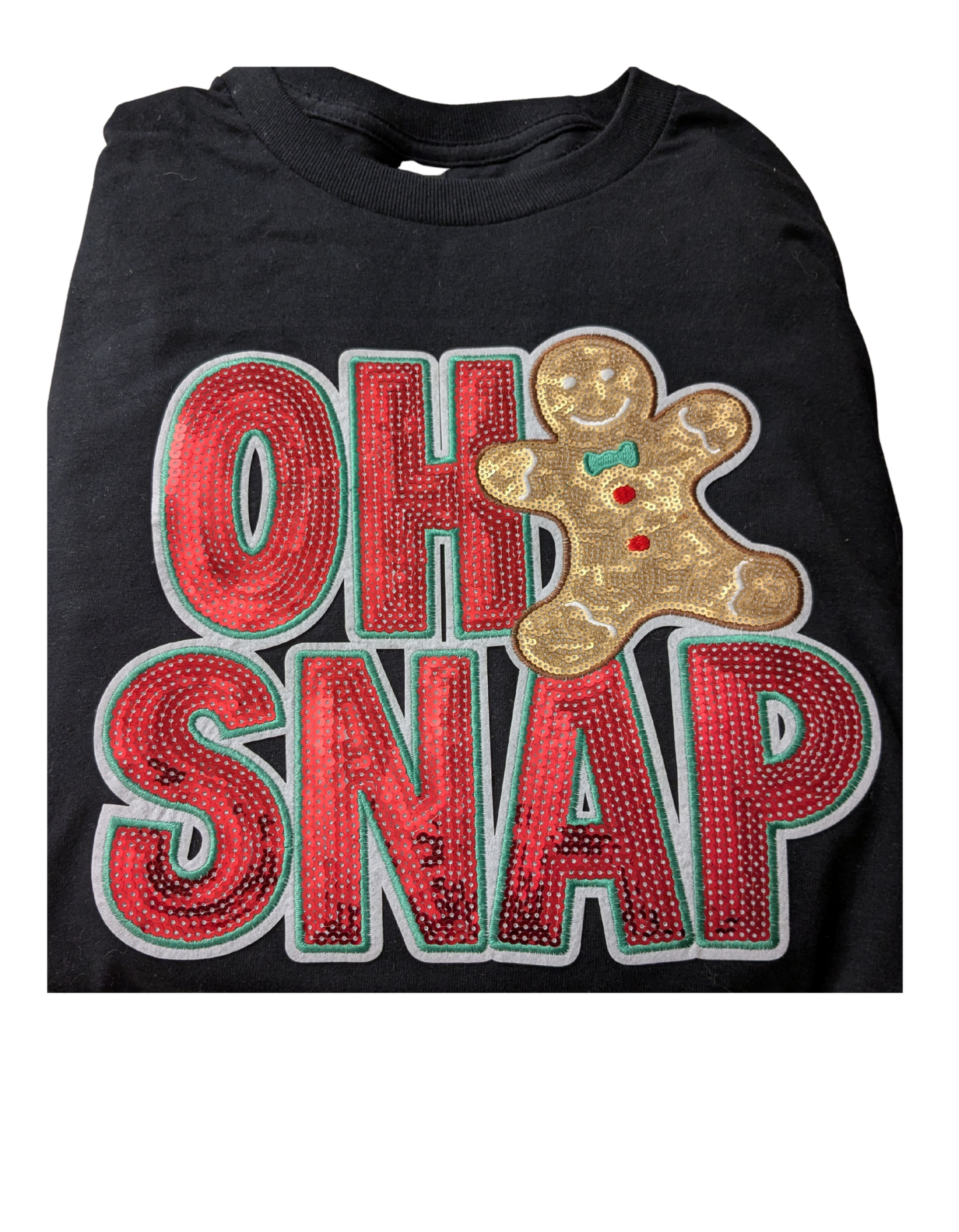 Christmas Long Sleeve T Shirt -  Oh Snap Ginger Bread Cookie