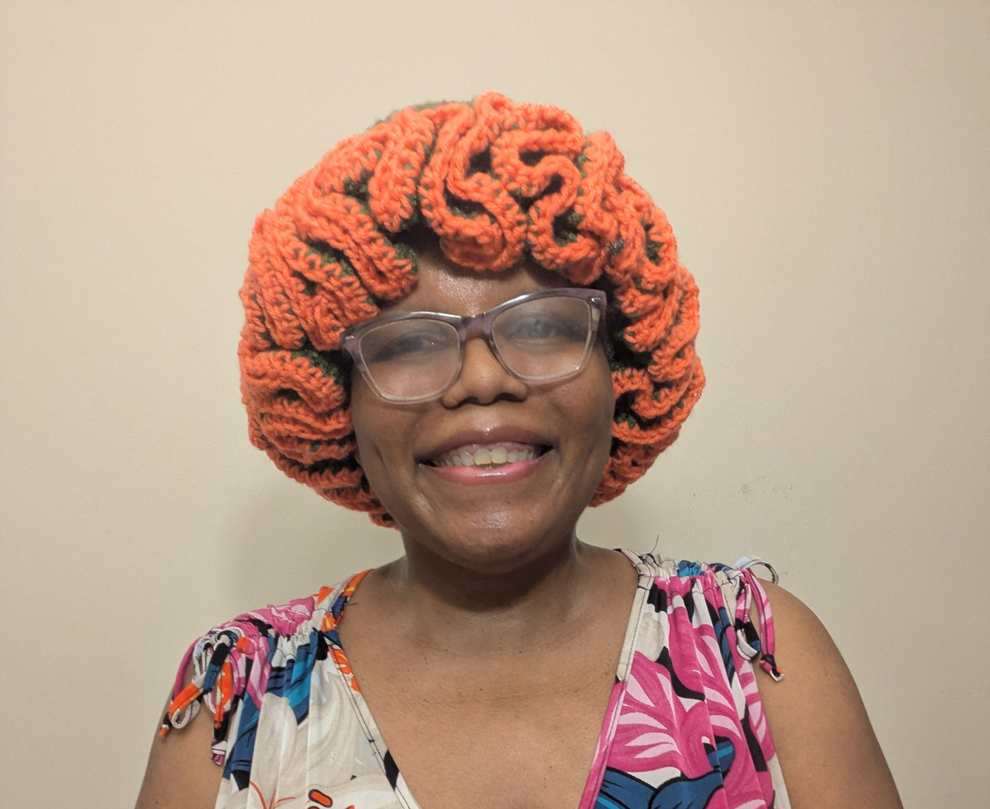 Spring/Summer Crochet Granny Square Bucket Hat with Ruffles and Satin Lining