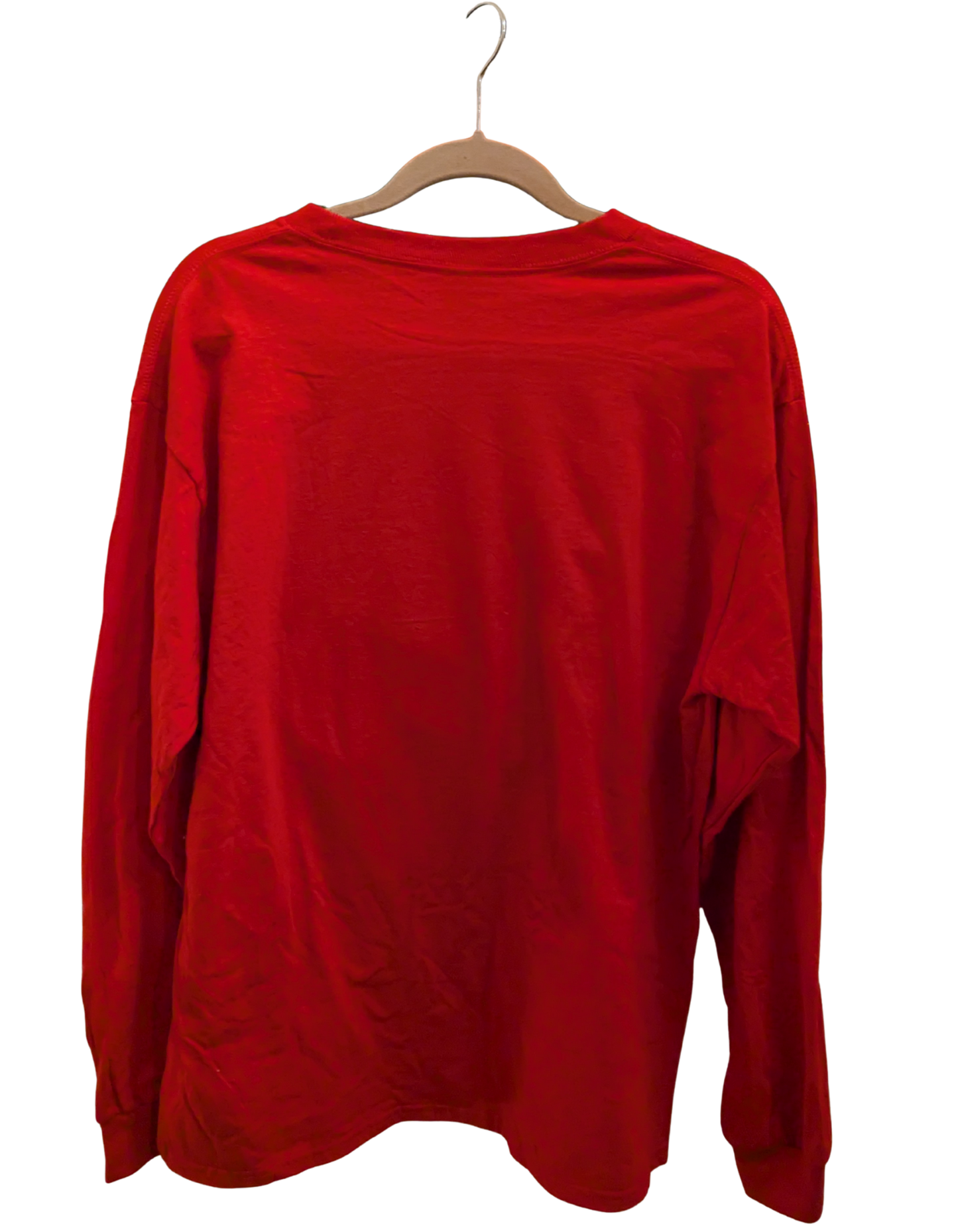 Holiday Themed Long Sleeve T-Shirt with Candy Cane Reindeer Cup Design